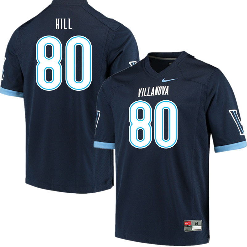 Men #80 Nathaniel Hill Villanova Wildcats College Football Jerseys Sale-Navy